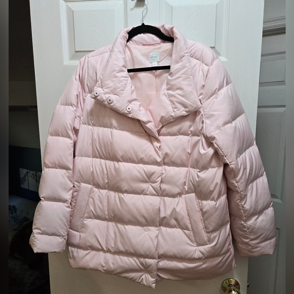 JJill Down-filled quilted pale pink puffer jacket Size Large - Picture 12 of 16